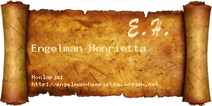 Engelman Henrietta névjegykártya